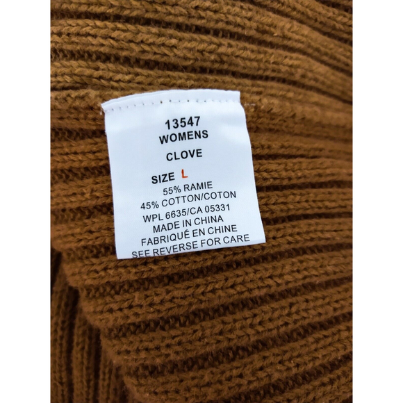 Woolrich Womens Embroidered Ribbed Sweater Vest Full Zip Brown Size Large - Picture 8 of 8